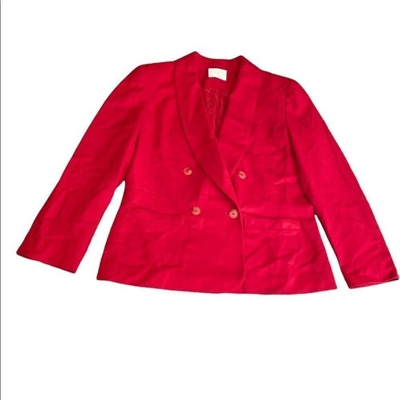 Pendelton Wool Cherry Red 2pc Skirt Suit Made in USA Size 10 - Picture 2 of 8